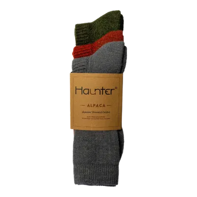 Haunter Alpaca Socks 3-pack Grå, Roströd, Grön