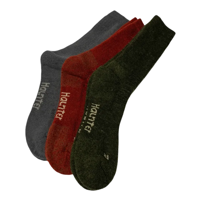 Haunter Alpaca Socks 3-pack Grå, Roströd, Grön