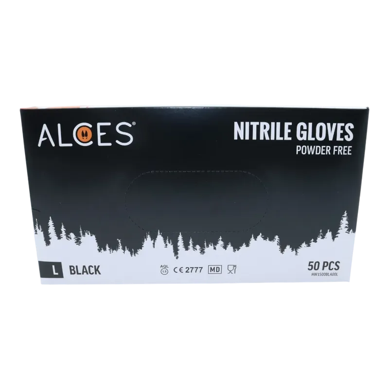 Alces Nitrilhandskar 50-pack Black X-Large