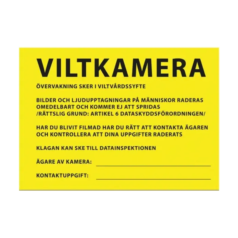 Varoitusmerkki Villieläinkamera/Riistakamera
