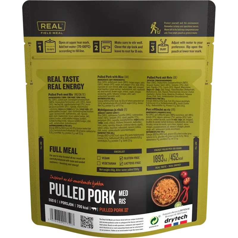 REAL TURMAT Full meal 700 kcal - Pulled Pork