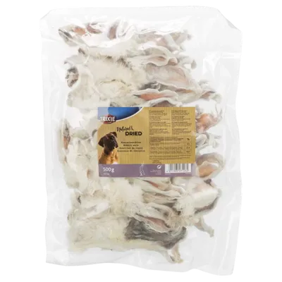 Kaninöron med päls 500 g