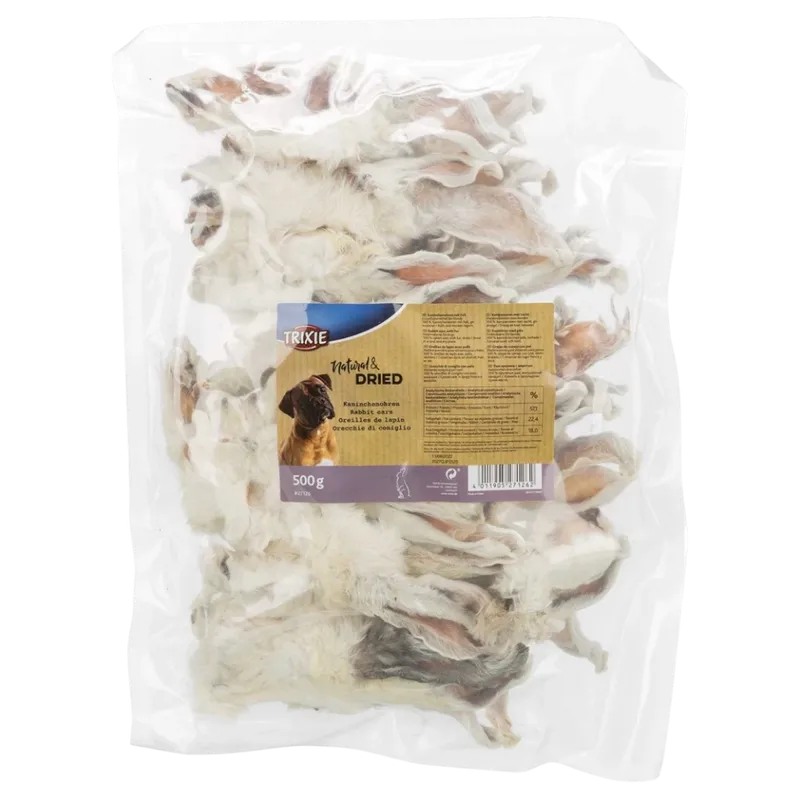 Kaninöron med päls 500 g