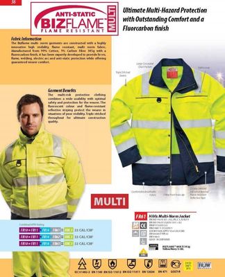 Portwest FR61 HiVis Multinormjacka Gul/Marin 