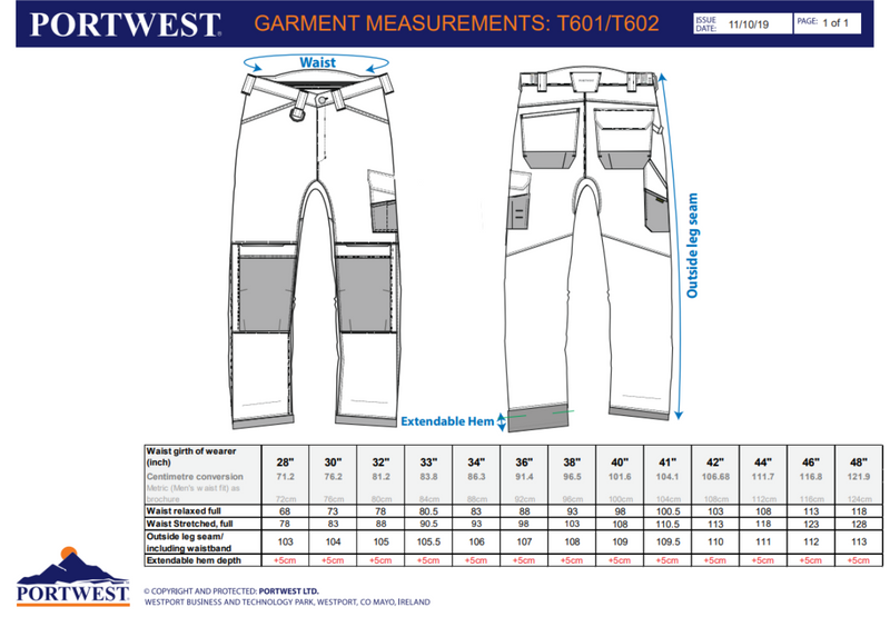 Portwest PW3 Servicebyxa T601