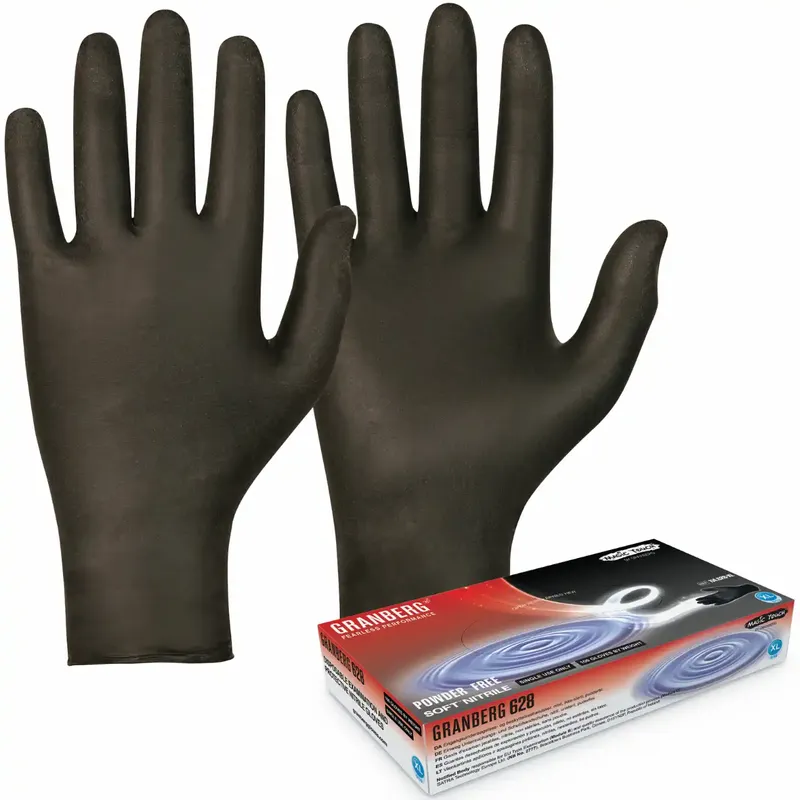 Granberg engångshandskar svarta Soft Nitrile™ puderfria 114.628