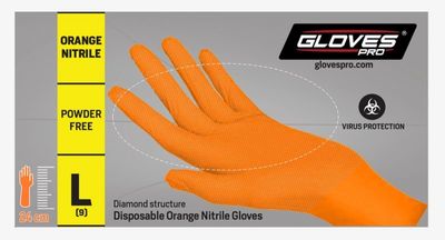 Gloves Orange nitril engångshandske 5870 Heavy Duty