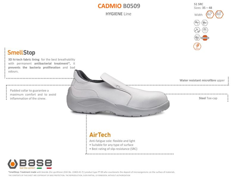 BASE skyddssko FOOD Cadmio S1 FO SR Vit B0509