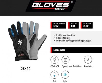 Gloves Pro Vinterhandske DEX 14 microfiber