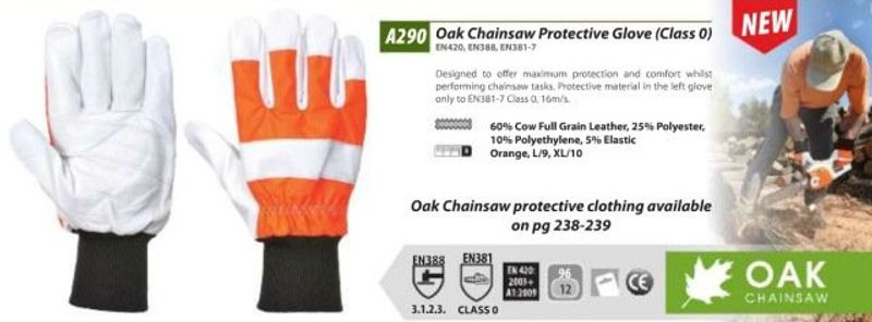 Portwest Oak® A290 Motorsågsskyddshandske