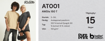 AWDis 150 Tshirt 100% bomull AT001