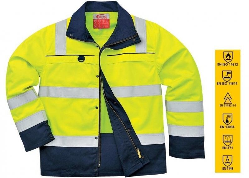 Portwest FR61 HiVis Multinormjacka Gul/Marin 