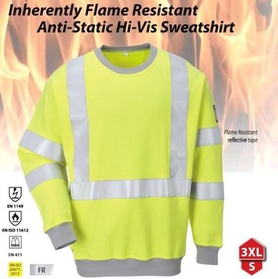 Portwest FR72 Flamresistent Antistatisk HiVis Sweatshirt