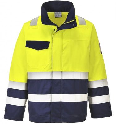 Portwest MV25 Flam Resistent HiVis Jacka Gul/Marin