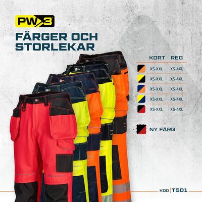 Portwest PW3 varselbyxa klass 2 T501