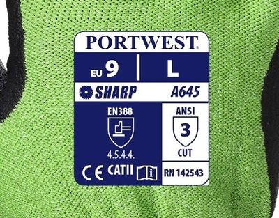 Portwest A645 Green Cut 5 Skärskyddshandske foamad nitril