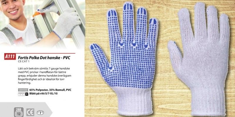 Portwest A111 Fortis Polka PVC-Dot handske