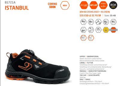 Skyddssko Istanbul S3S ESD LG FO SR Black-Orange B1721A