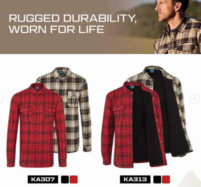 Arbetsskjorta rutig flanell KA307