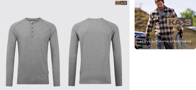 Henley-T-shirt KA3 långärmad tshirt KA370