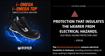 Base Electrical Hazard i-Omega elresistent skyddssko EH SB E WPA PS CI FO SR