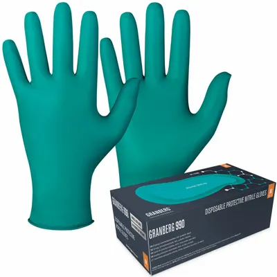 Granberg Kemikalieresistenta gröna engångshandskar nitril 100-PACK (NYHET) 114.990