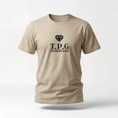 Beige T-shirt | Svart brodyr