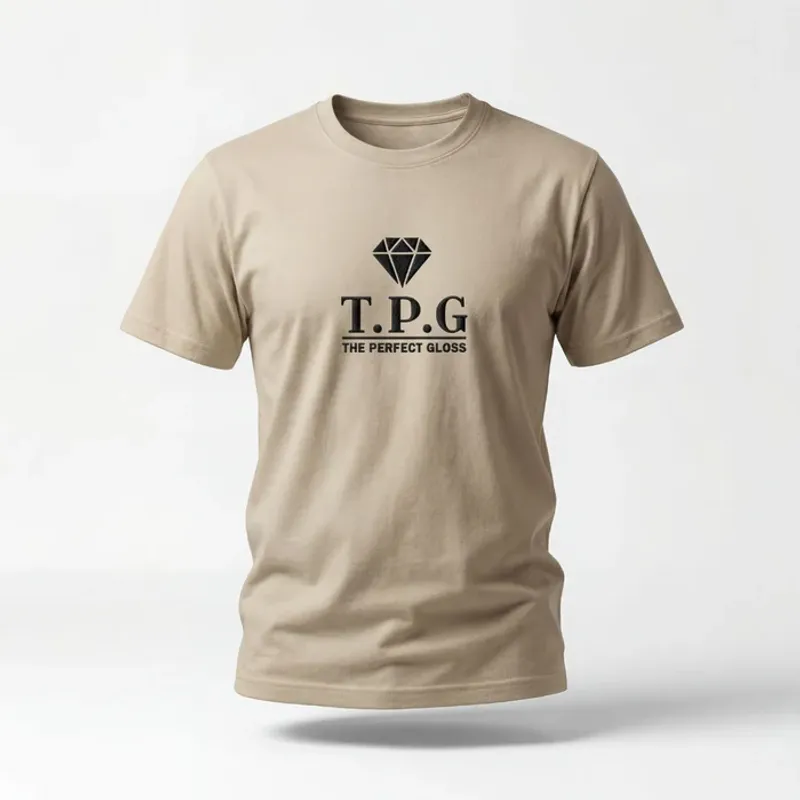 Beige T-shirt | Svart brodyr