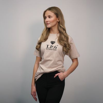 Beige T-shirt | Svart brodyr