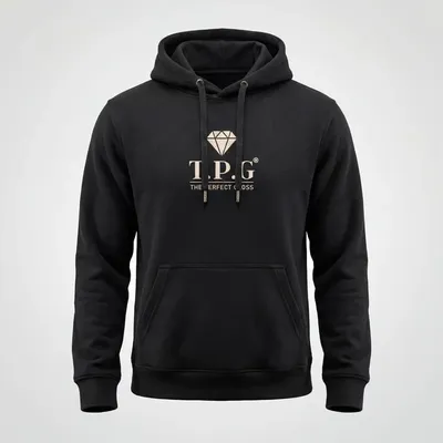 Hoodie TPG Svart | Beige brodyr