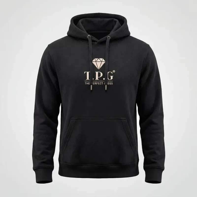 Hoodie TPG Svart | Beige brodyr