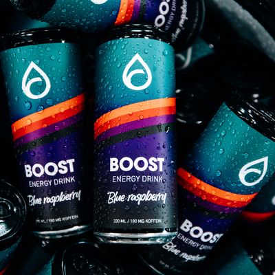 BOOST - Blue Raspberry Energy Drink (Helt flak)