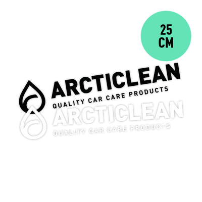 Arcticlean - Sticker utskuren vit/svart, 25 cm