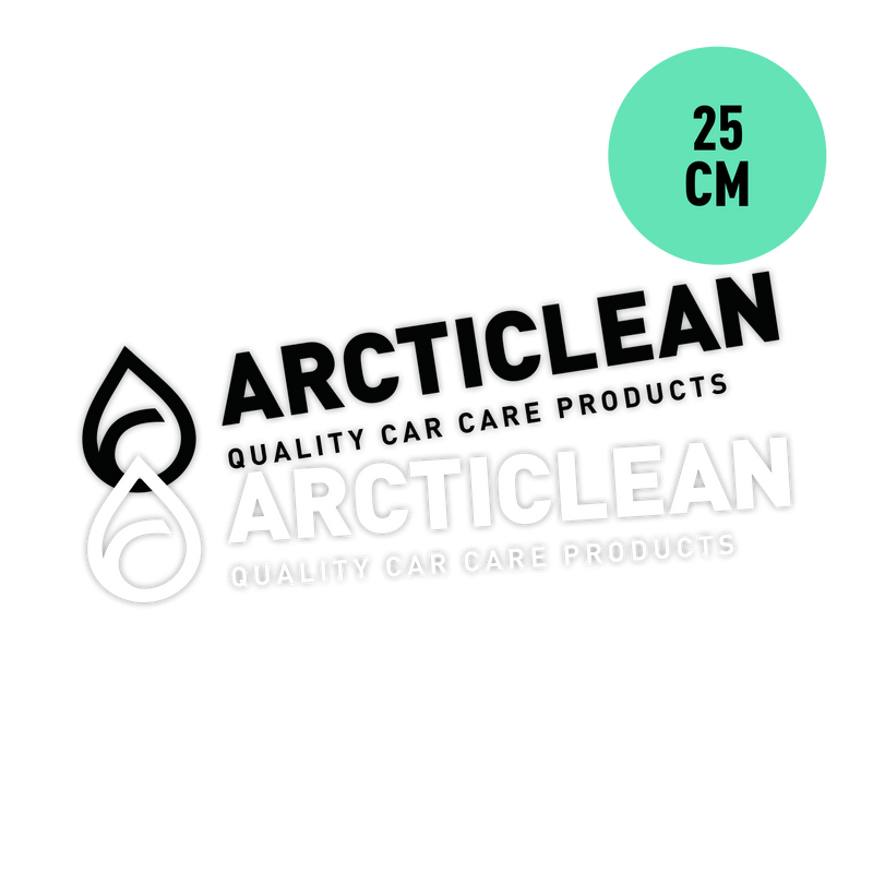 Arcticlean - Sticker utskuren vit/svart, 25 cm