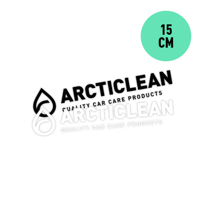 Arcticlean - Sticker utskuren vit/svart, 15 cm