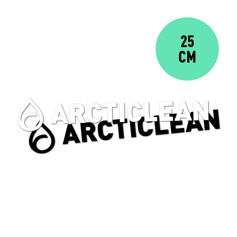 Arcticlean - Sticker utskuren vit/svart, 25 cm
