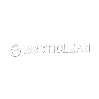 Arcticlean - Sticker utskuren vit/svart, 15 cm