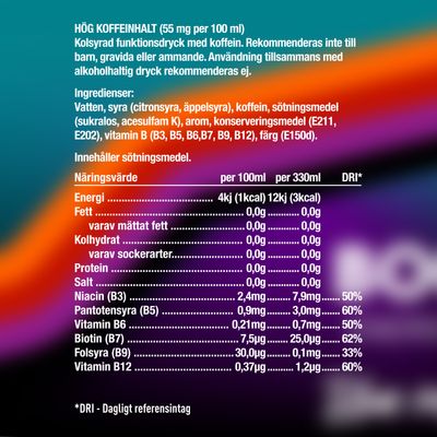 BOOST - Blue Raspberry Energy Drink (Helt flak)
