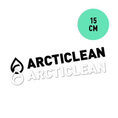 Arcticlean - Sticker utskuren vit/svart, 15 cm