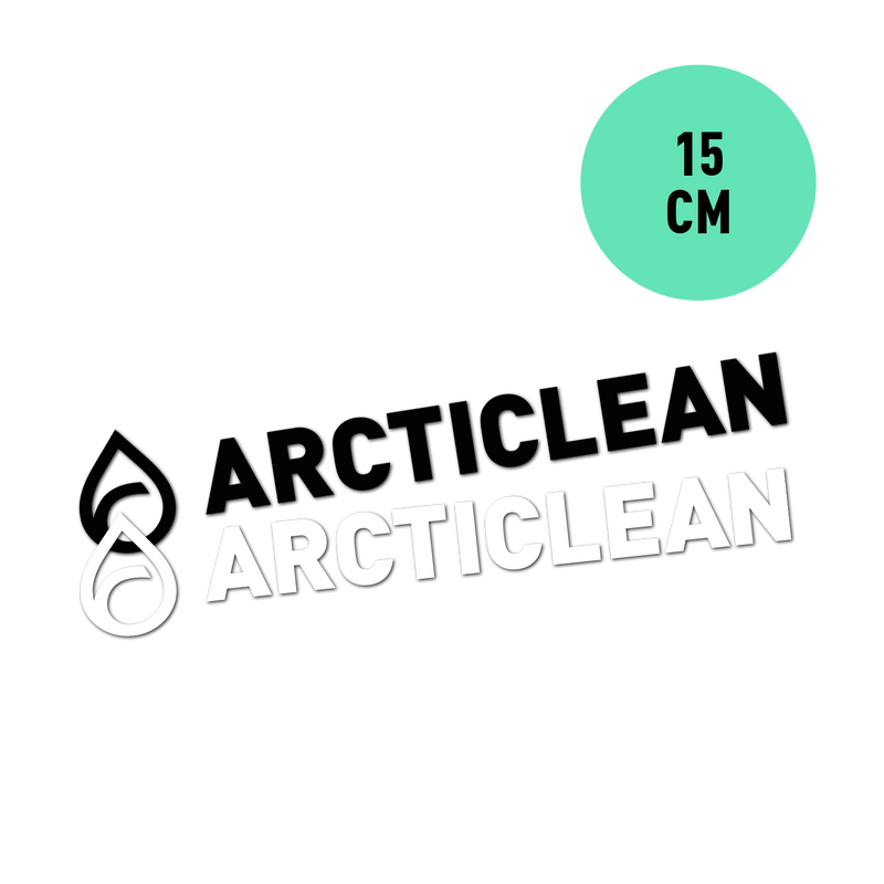 Arcticlean - Sticker utskuren vit/svart, 15 cm