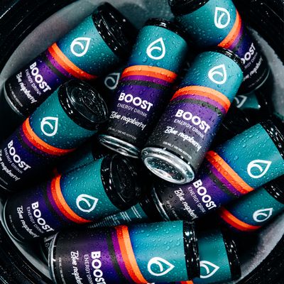 BOOST - Blue Raspberry Energy Drink (Helt flak)