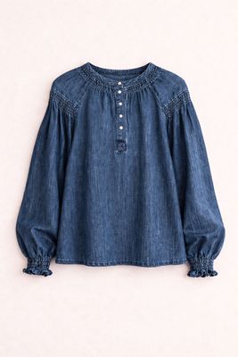 Blå jeansskjorta i mjuk denim