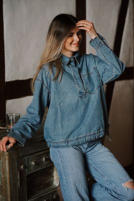 Oversized jeansskjorta