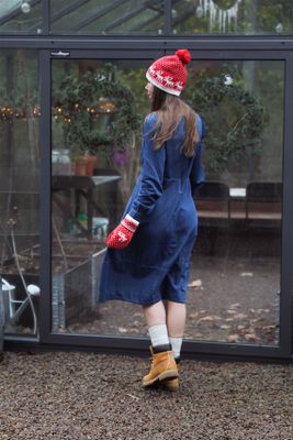 Söt jeansklänning i lantlig stil blå