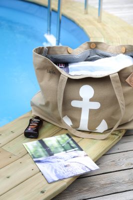 Handgjord stor väska med ankare