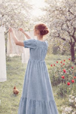 Ljusblå jeansklänning i mjuk denim