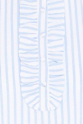 Elsa bäckebölja blus – ljusblå randig bomullsblus