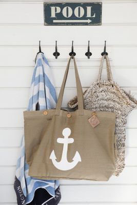 Handgjord stor väska med ankare