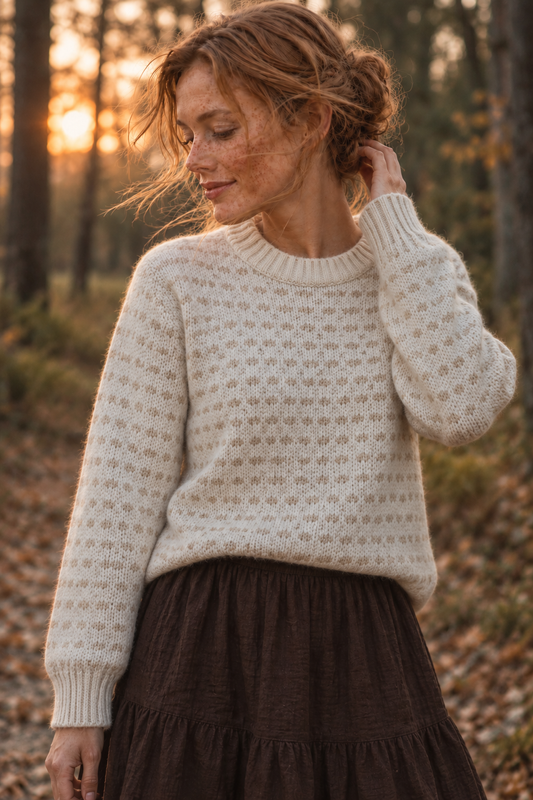 Beige nordisk ulltröja