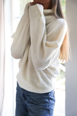 Stickad storpolo offwhite